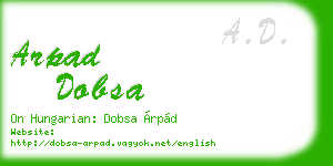 arpad dobsa business card